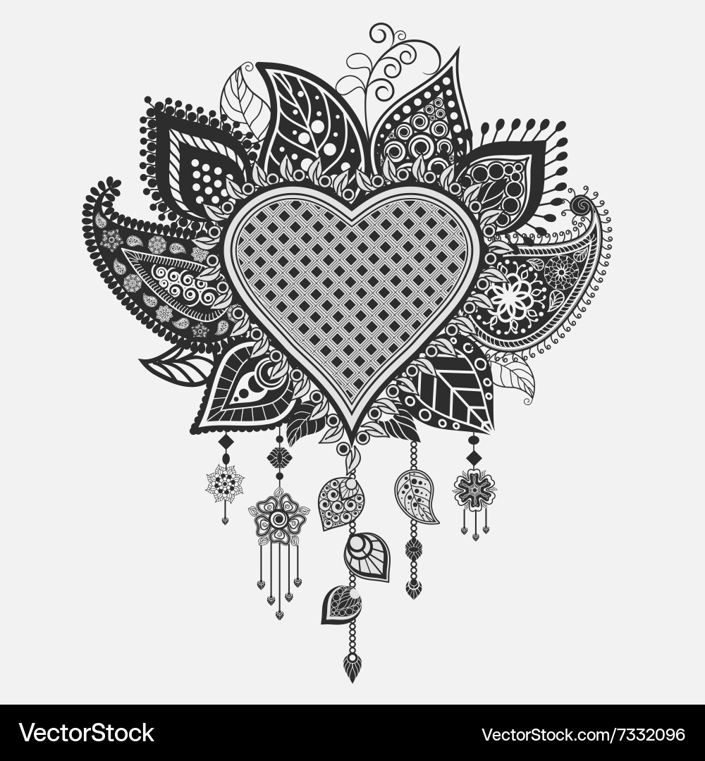Download Floral heart - dream catcher Royalty Free Vector Image