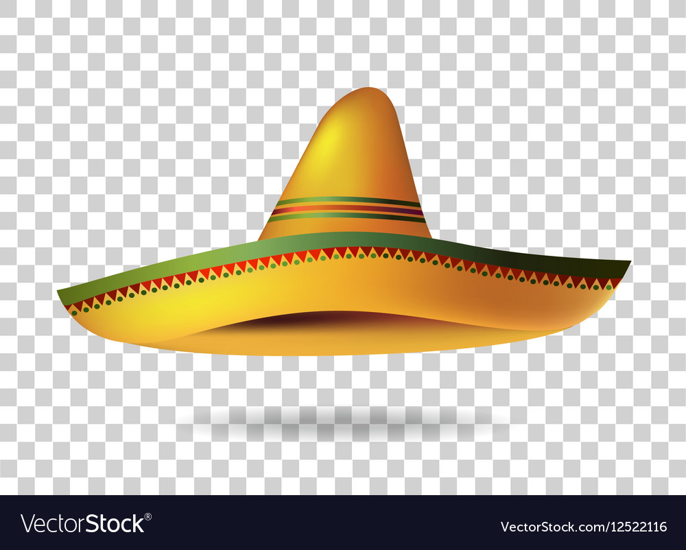 mexican sombrero hat transparent background vector 12522116