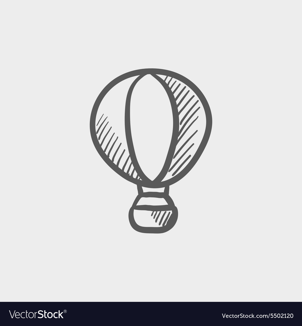 hot air balloon sketch icon vector image