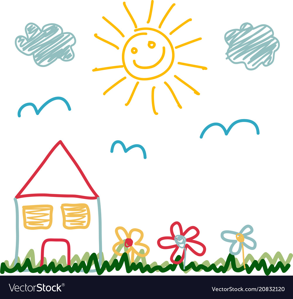 child drawing of a house child drawing of a house