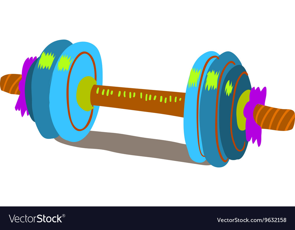 Cartoon dumbbells flat icon Royalty Free Vector Image