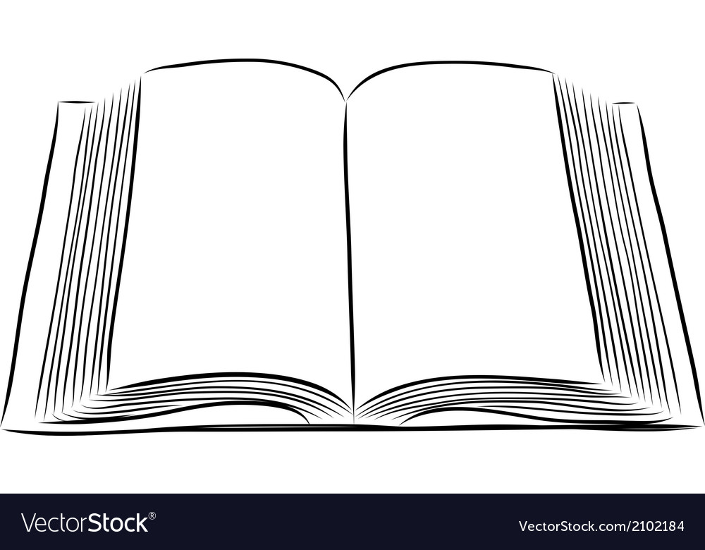 Open book  hand draw Royalty Free Vector Image VectorStock