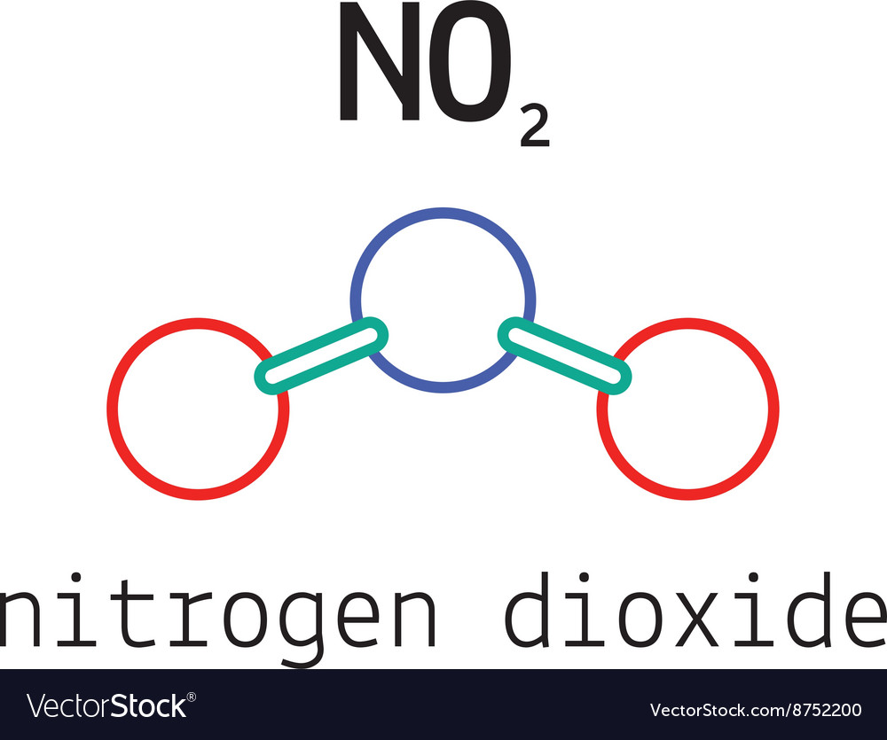 NO2 nitrogen dioxide molecule Royalty Free Vector Image