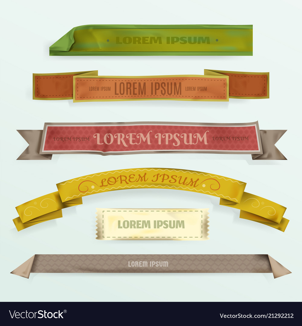 Scrapbooking ribbons elements Royalty Free Vector Image