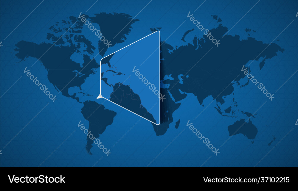 Detailed World Map With Pinned Enlarged Map Vector Image