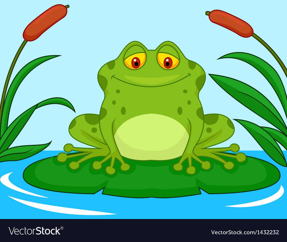 Uncategorized Frog Cartoon cute green frog cartoon on a lily pad royalty free vector image