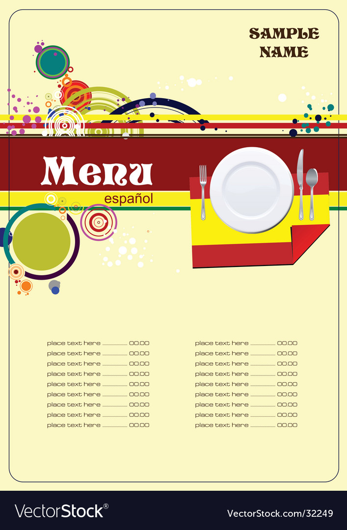 spanish-menu-royalty-free-vector-image-vectorstock