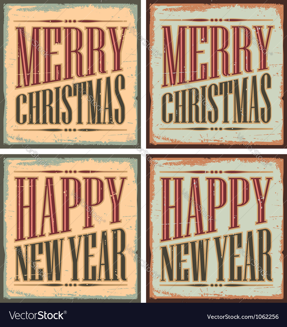 Vintage style Christmas tin signs - Christmas card