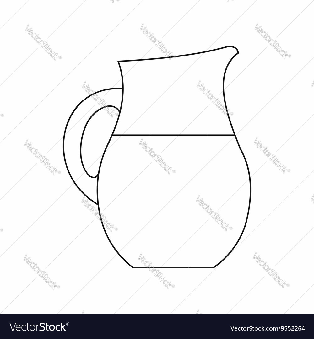 pitcher of milk icon outline style vector image