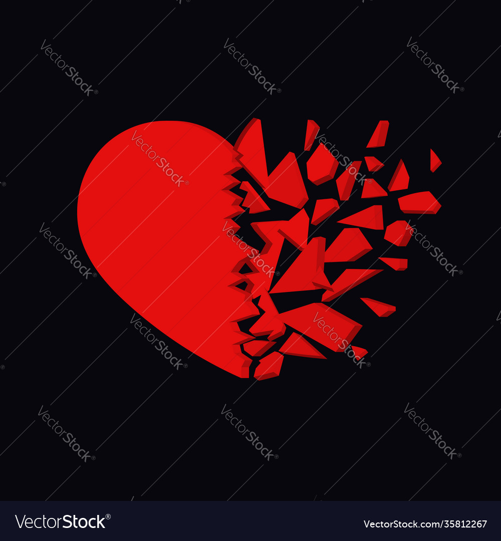 Broken Heart Icon Unhappy Relationship Sign Vector Image Broken Heart Icon Unhappy Relationship Sign Vector Image
