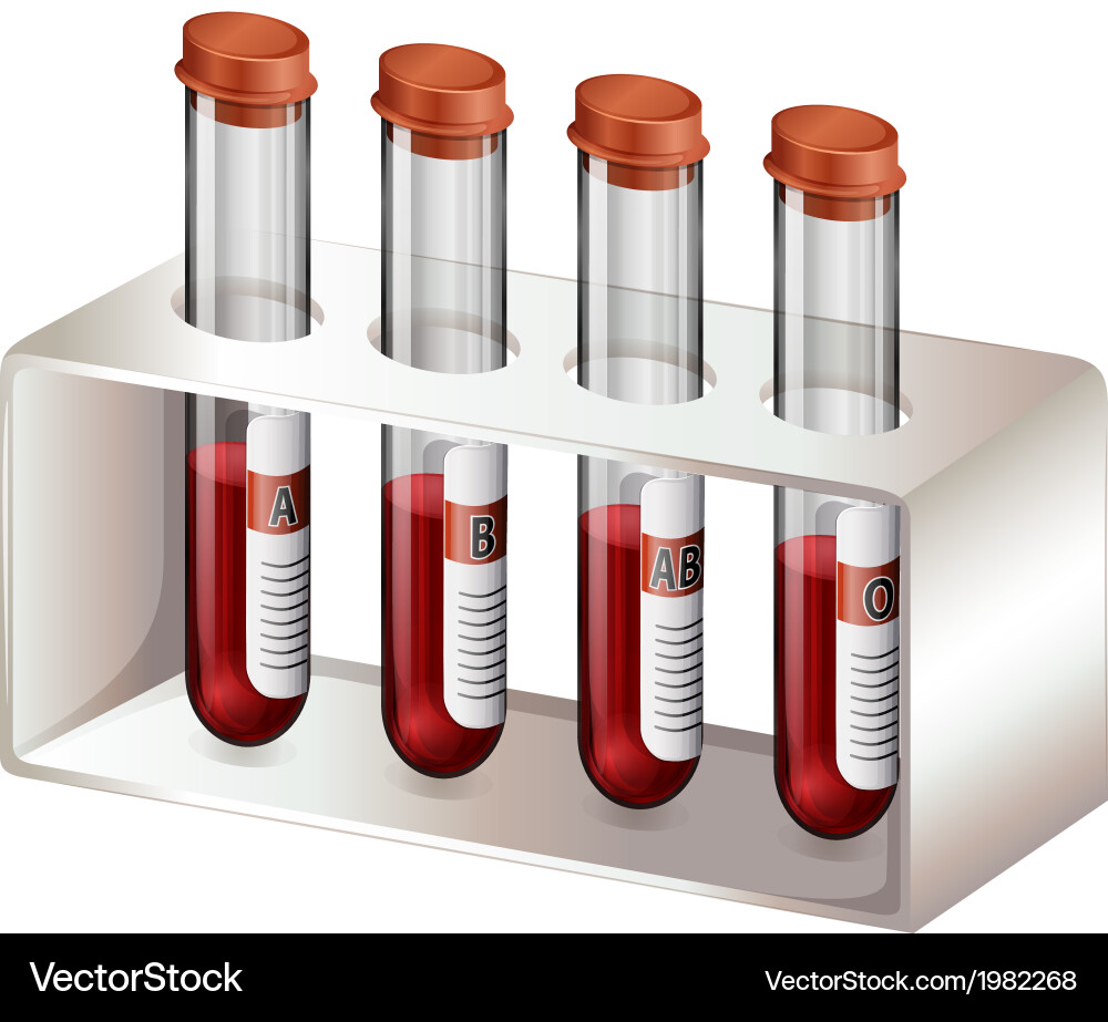 Test tubes with blood samples Royalty Free Vector Image