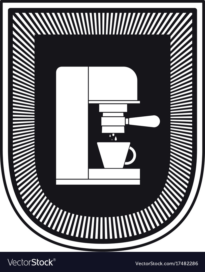 Logo badge decorative of coffee espresso machine Vector Image