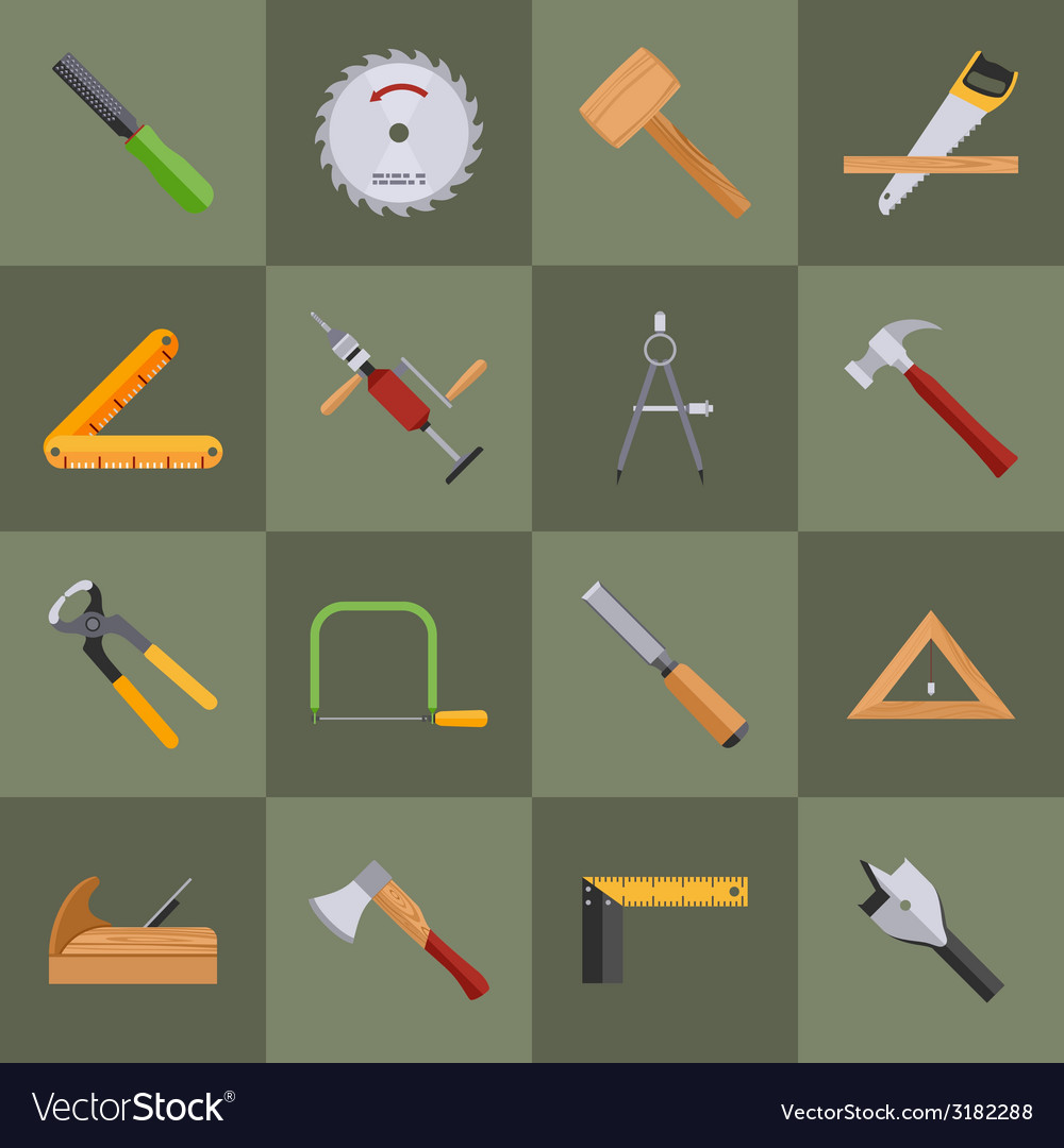 Carpentry Tools Icons Vector Image Carpentry Tools Icons Vector Image