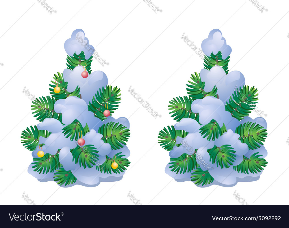 Download Snow covered Christmas tree Royalty Free Vector Image