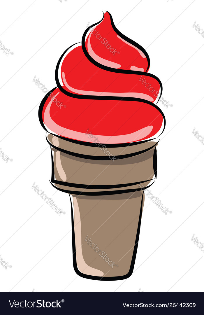 Red ice cream on white background Royalty Free Vector Image
