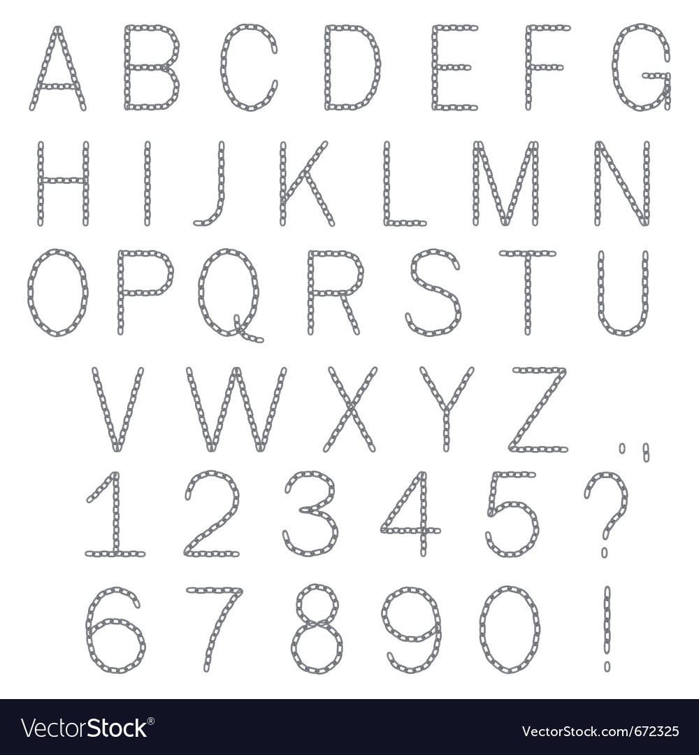 Abc chain alphabet letters Royalty Free Vector Image