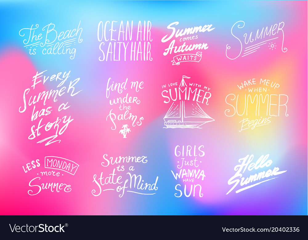 Summer quotes inspiration travel and journey Vector Image