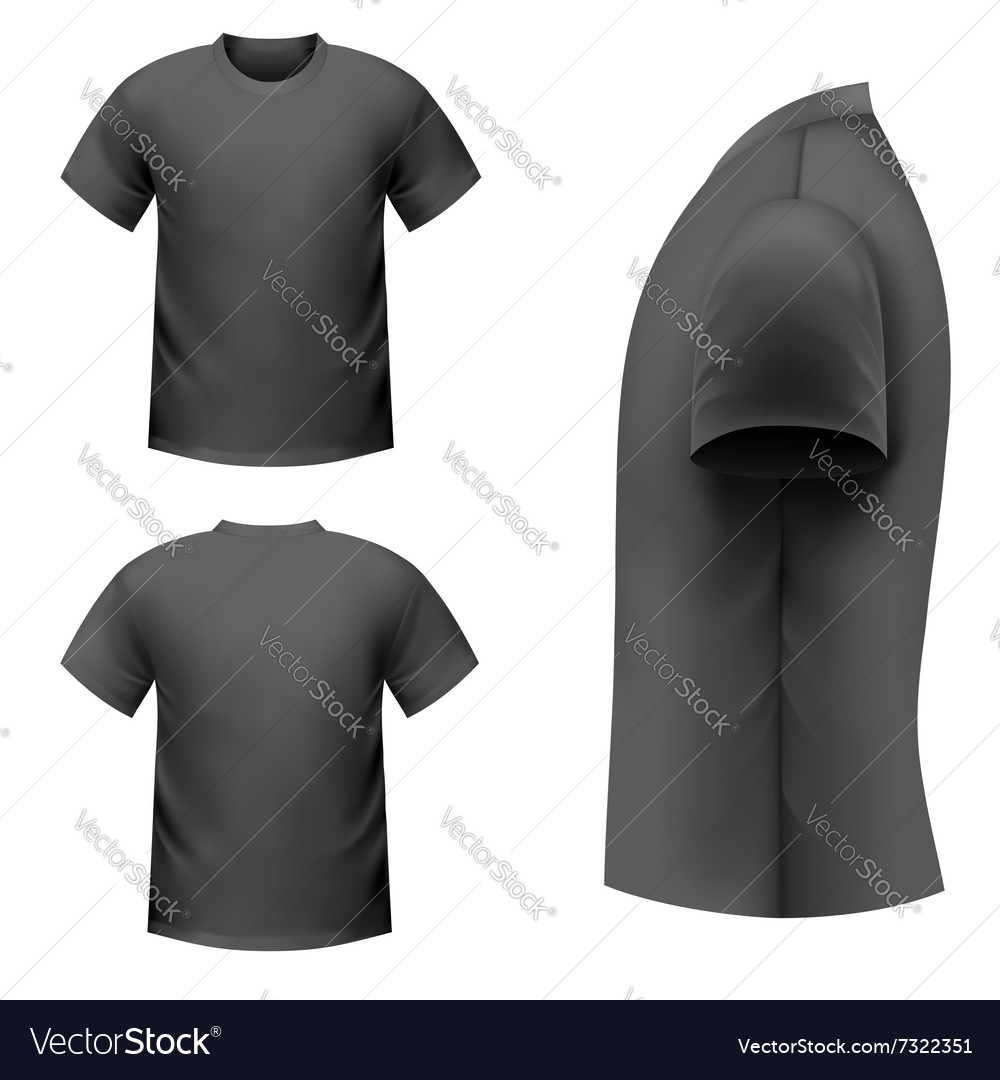 Download Realistic black t-shirt Royalty Free Vector Image