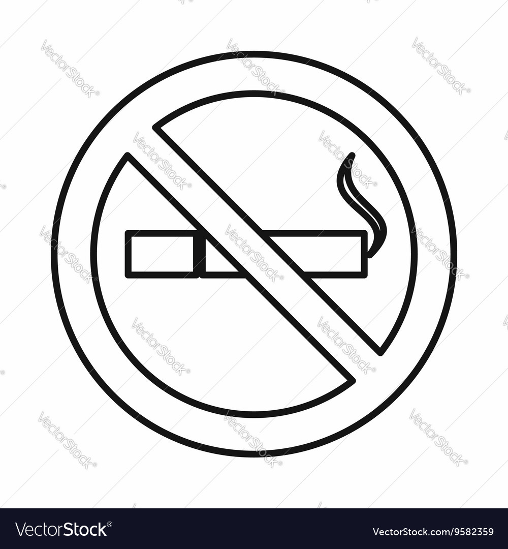 no smoking sign icon outline style royalty free vector image smoking clipart black and white