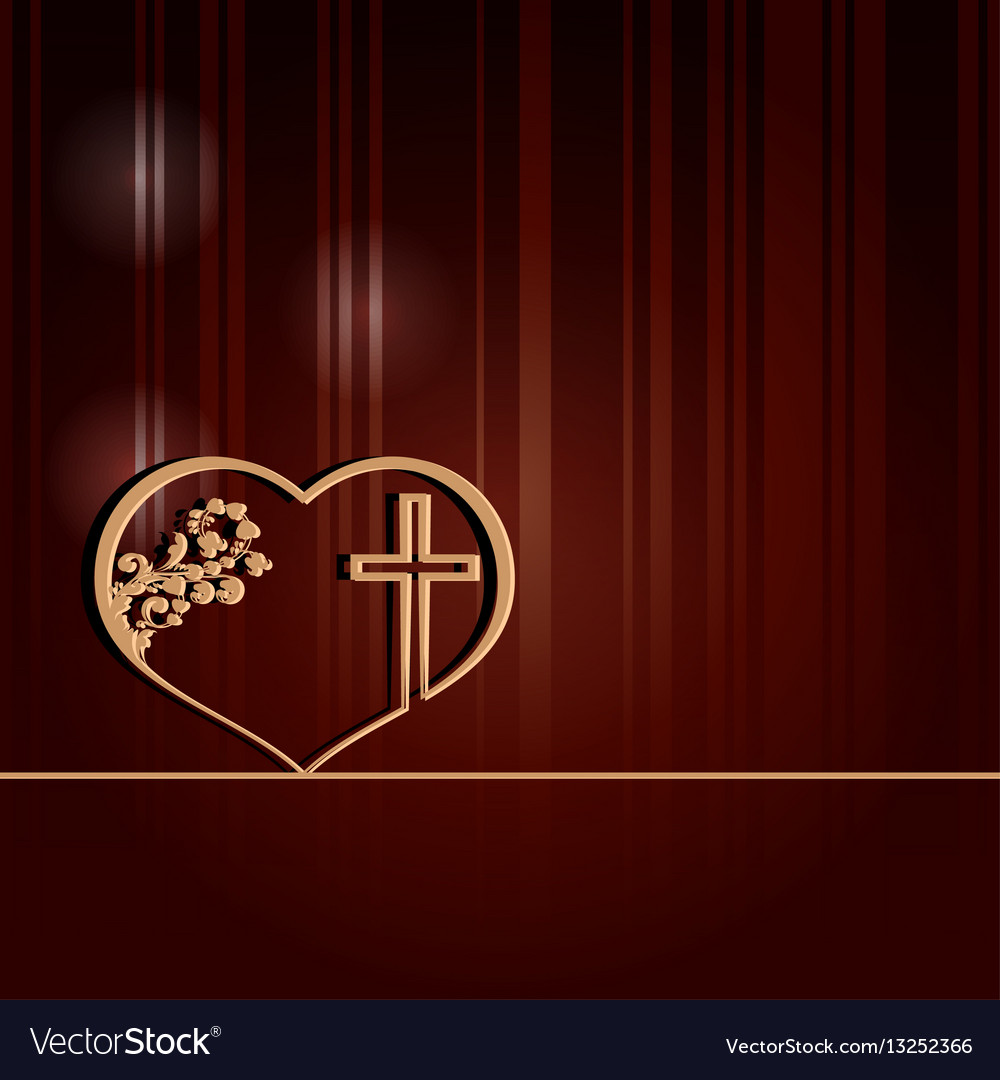dark red design with heart and cross royalty free vector reddesign