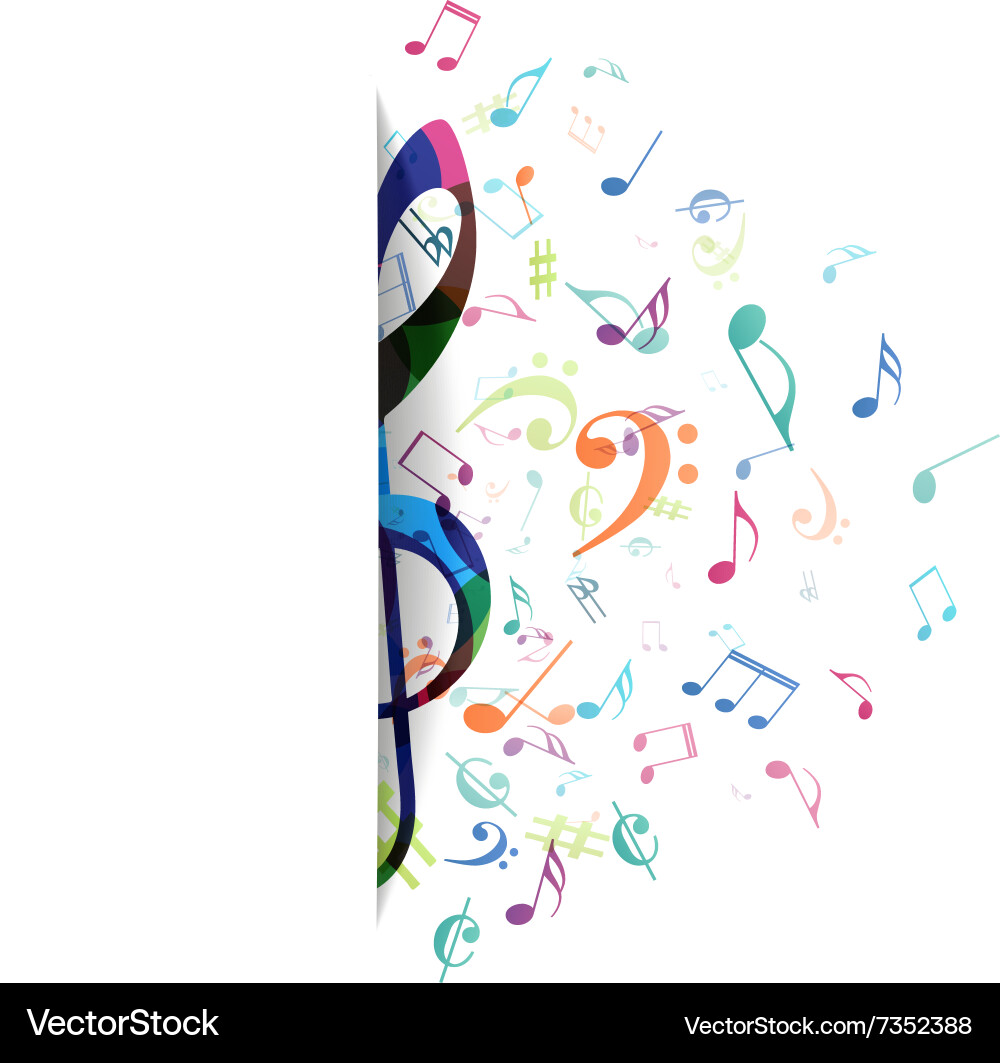  Colorful music notes background Royalty Free Vector Image