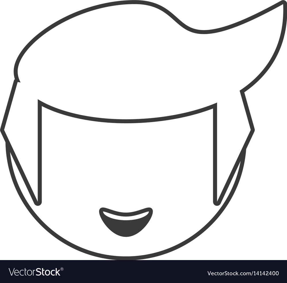 Download Head boy male outline Royalty Free Vector Image - VectorStock