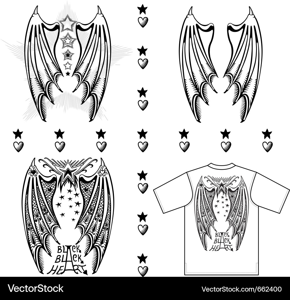 vector wings t shirt Devil Royalty wings Image shirt t Vector design Free