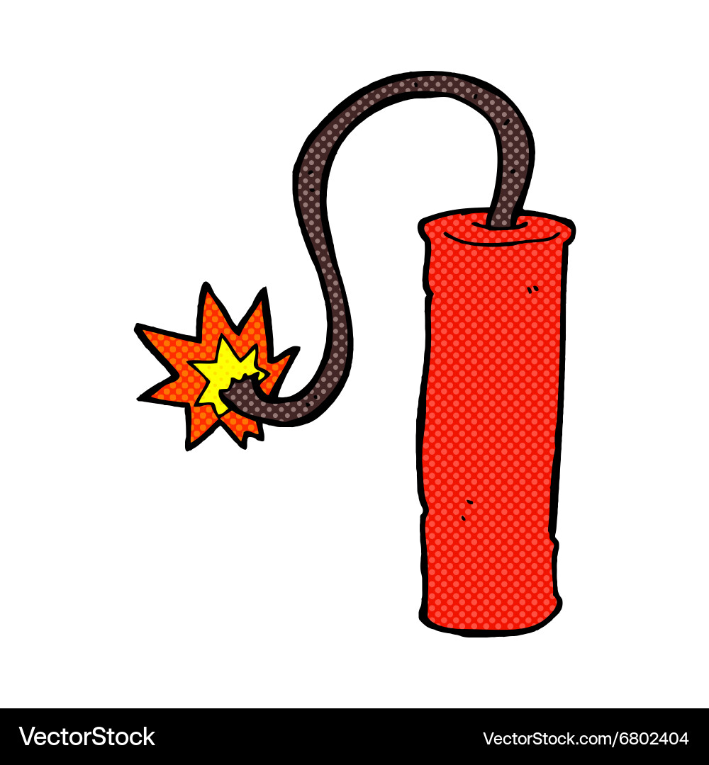 Comic cartoon dynamite Royalty Free Vector Image