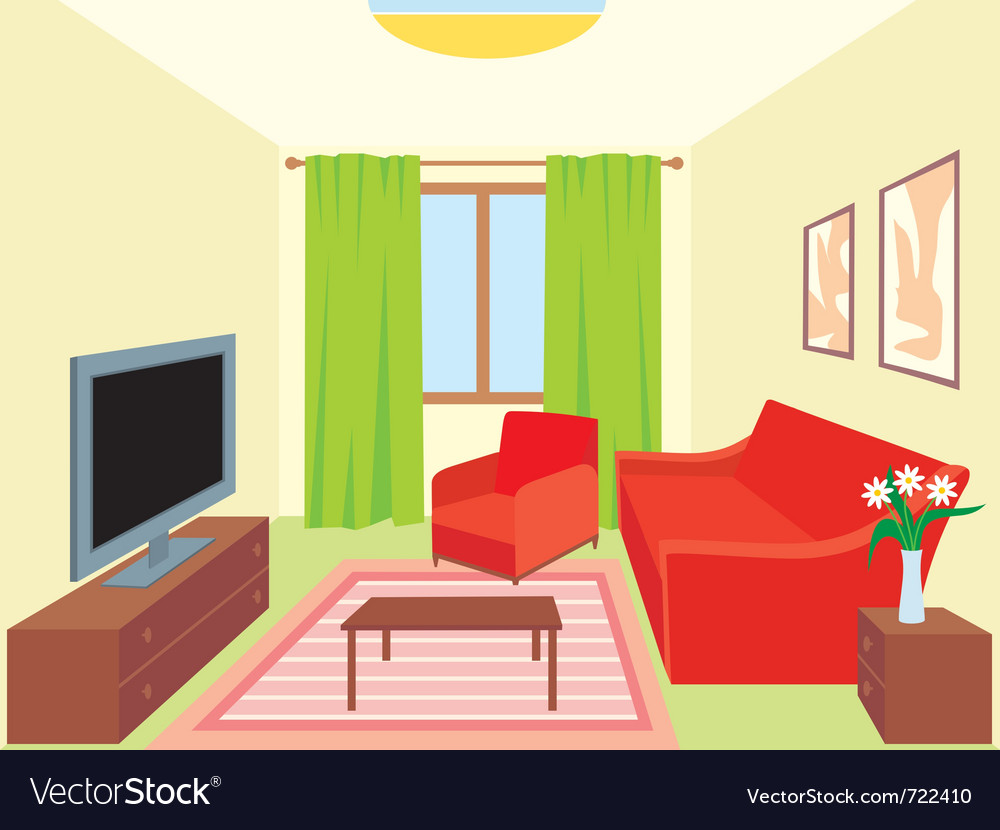 Living room Royalty Free Vector Image - VectorStock Living room Royalty Free Vector Image - VectorStock