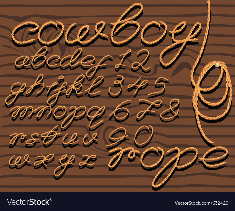 Font rope Royalty Free Vector Image VectorStock