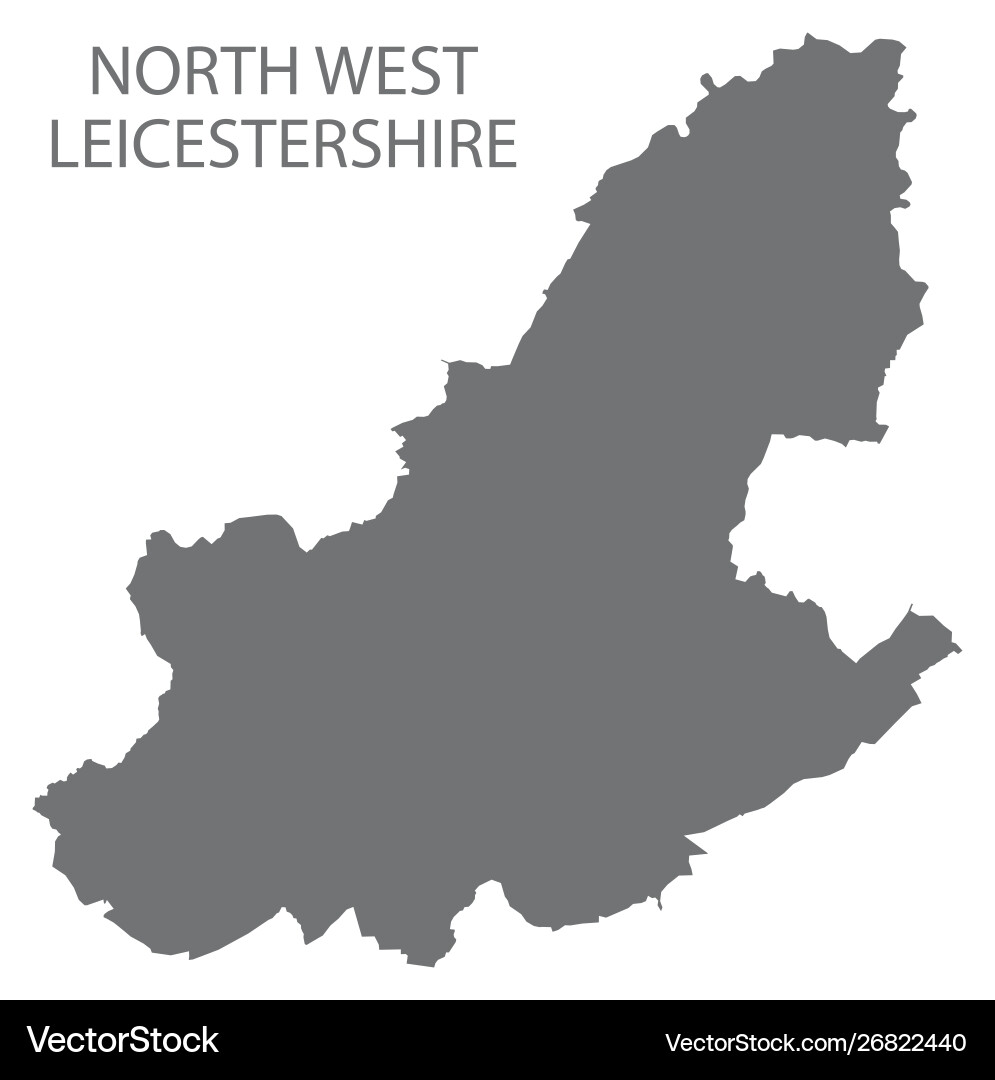 North west leicestershire grey district map Vector Image