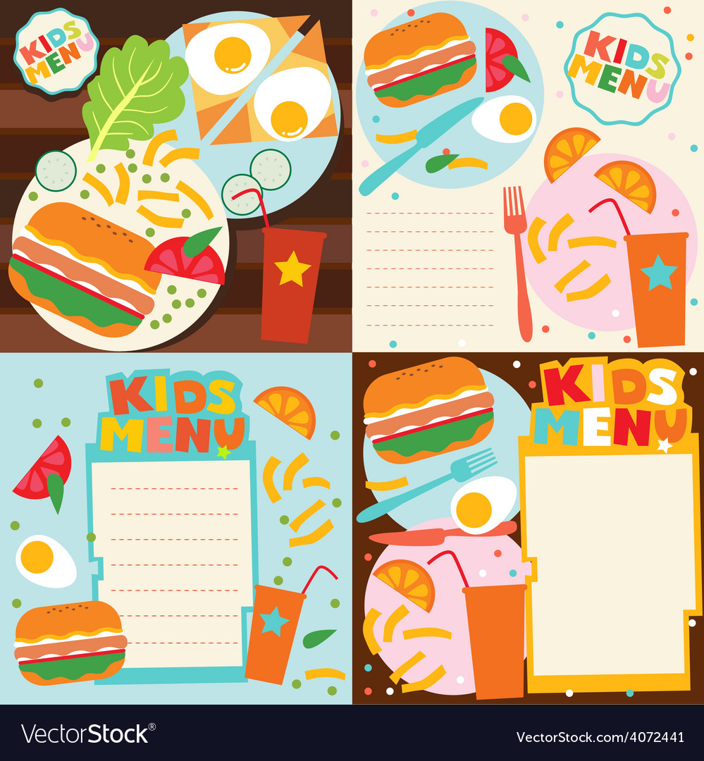 kids menu templates