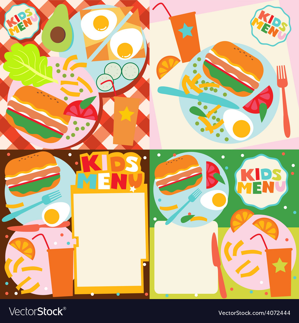 kids menu templates