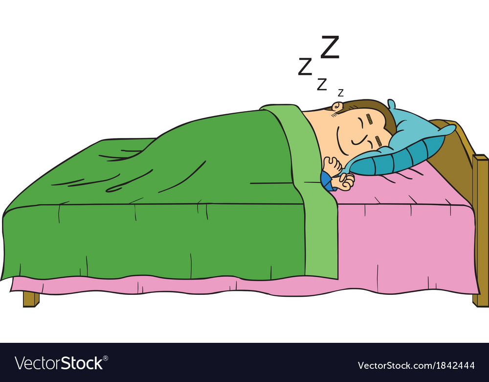 Sleeping man cartoon Royalty Free Vector Image