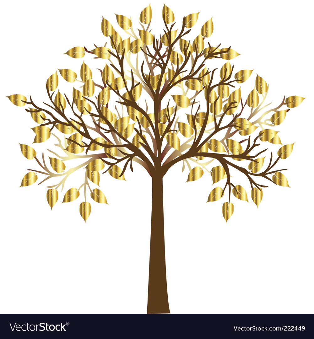 Golden tree Royalty Free Vector Image - VectorStock