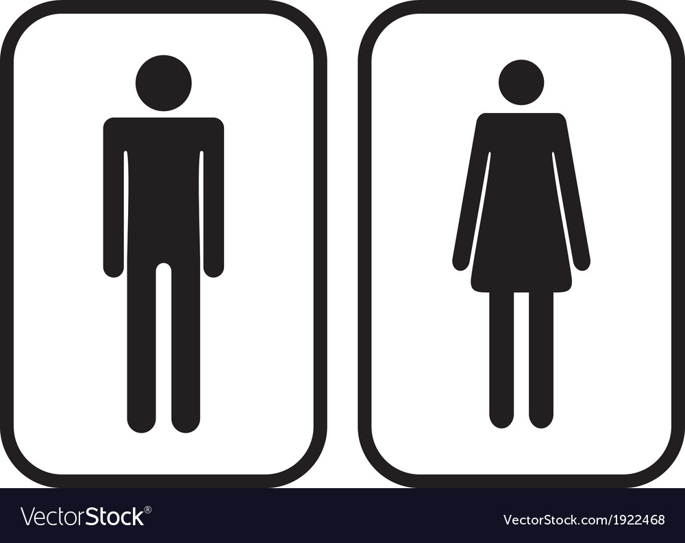 Download Man and Woman restroom signs Royalty Free Vector Image