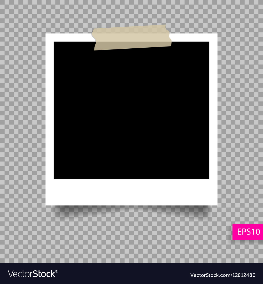 polaroid photo frame template on sticky tape pi vector 12812480