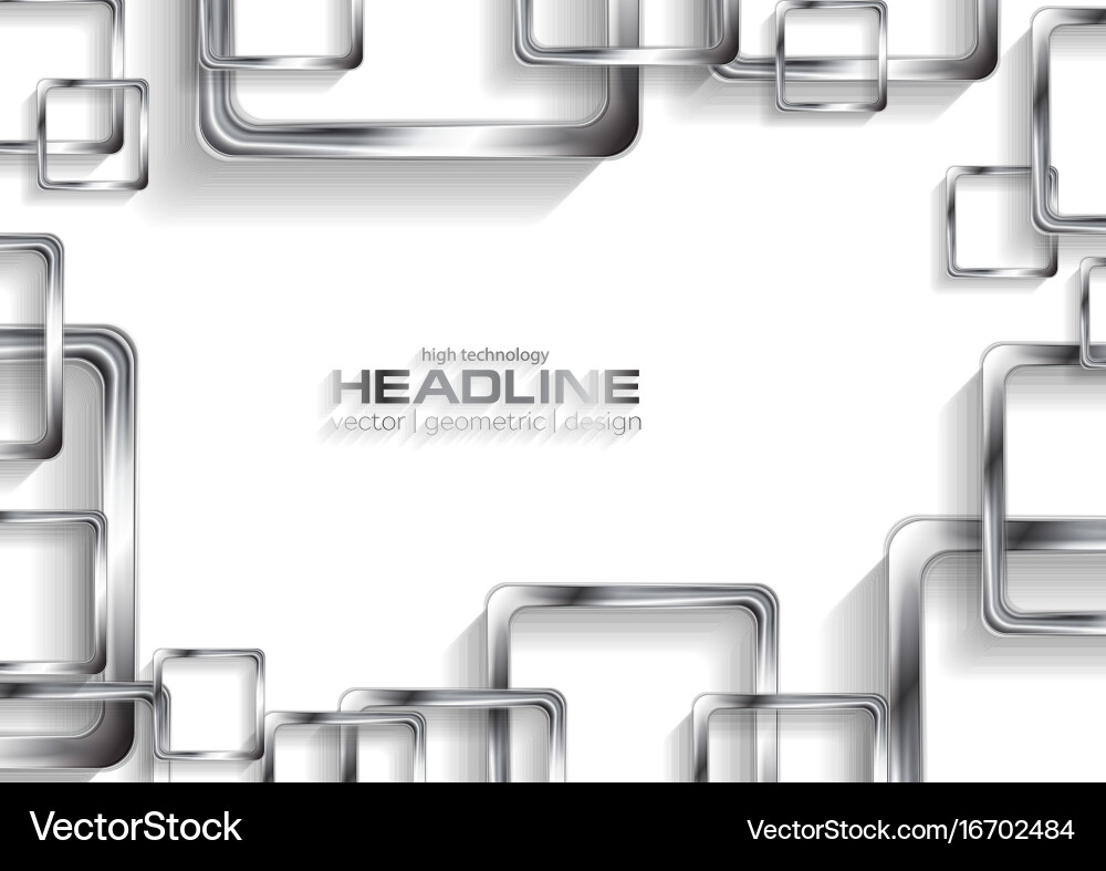 Silver metallic squares on white background Vector Image