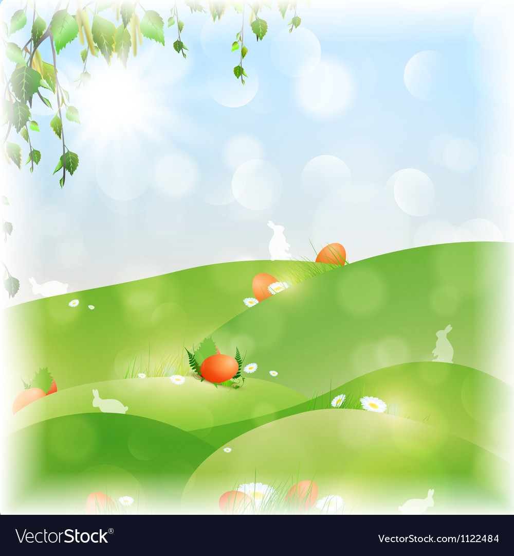 easter landscape royalty free vector image vectorstock
