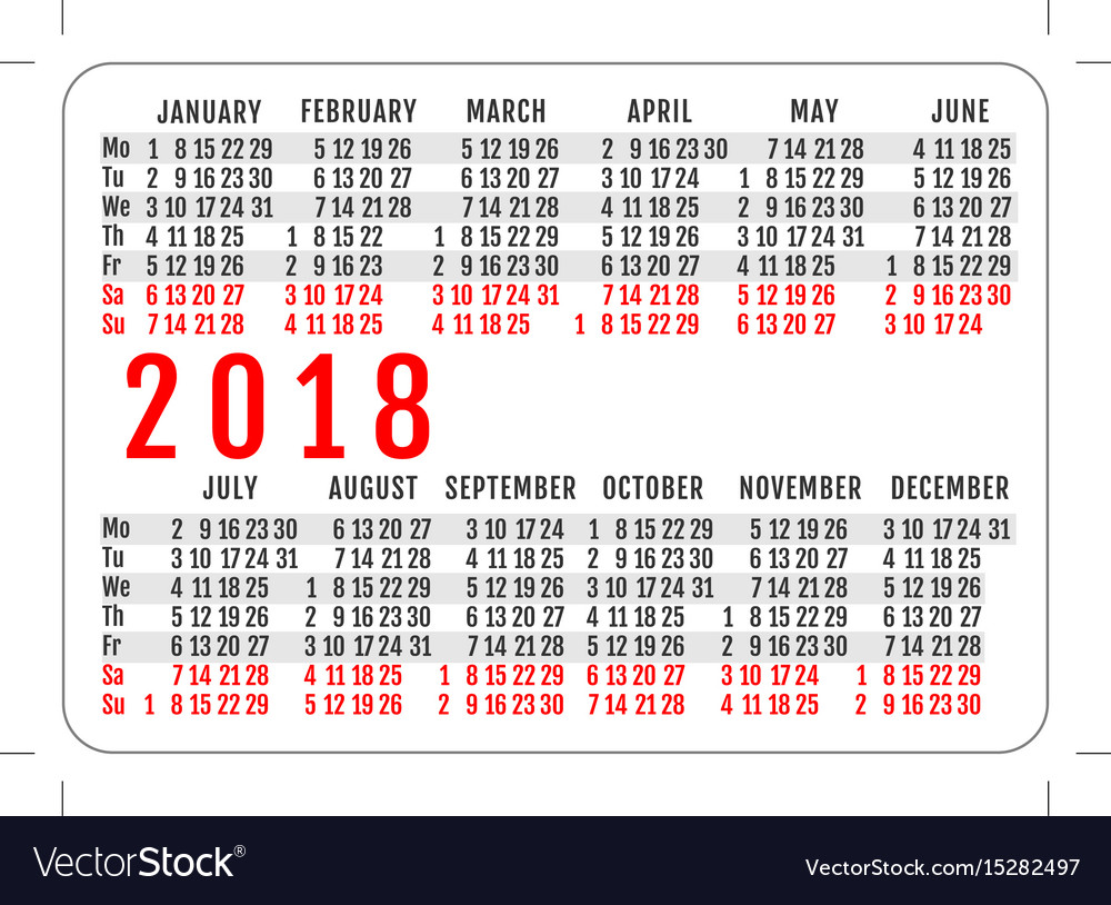 2018 Pocket Calendar - FREE DOWNLOAD