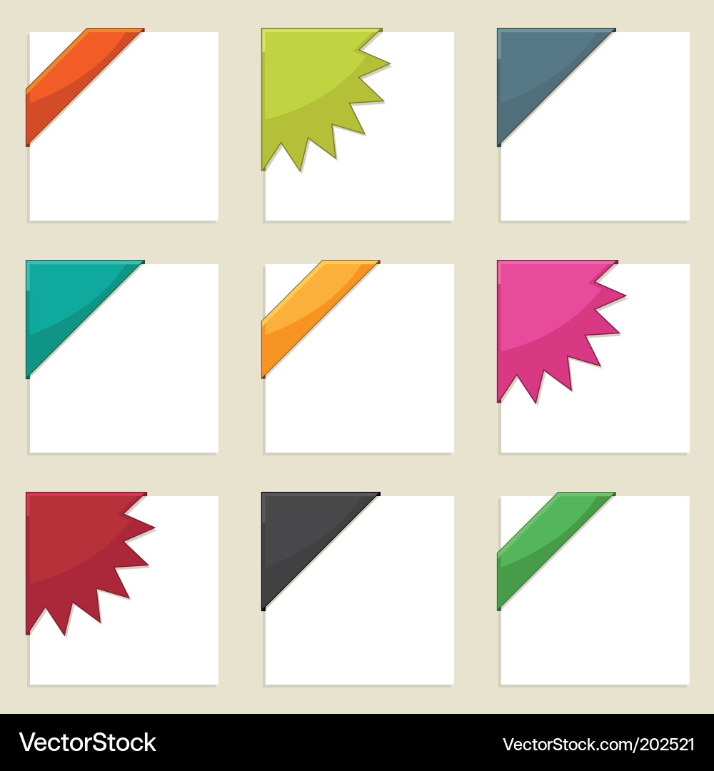 Corner ribbons Royalty Free Vector Image VectorStock