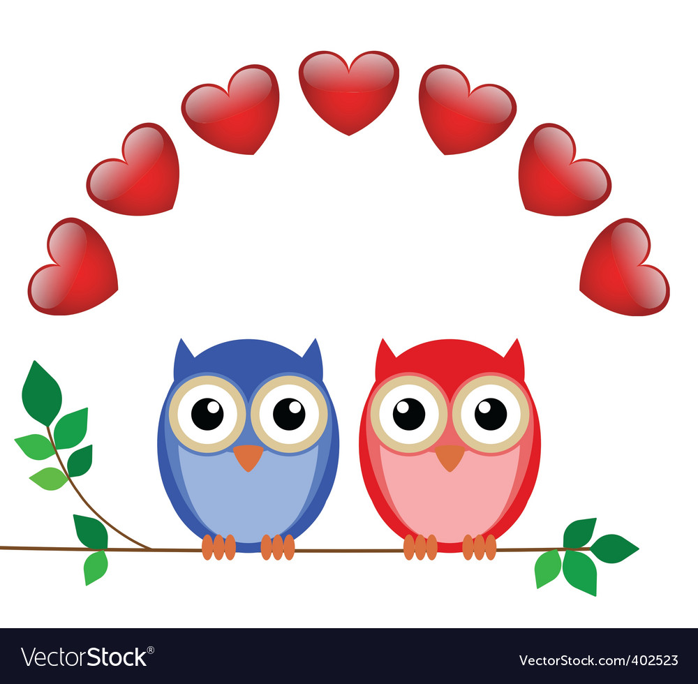 Download Owl valentine Royalty Free Vector Image - VectorStock