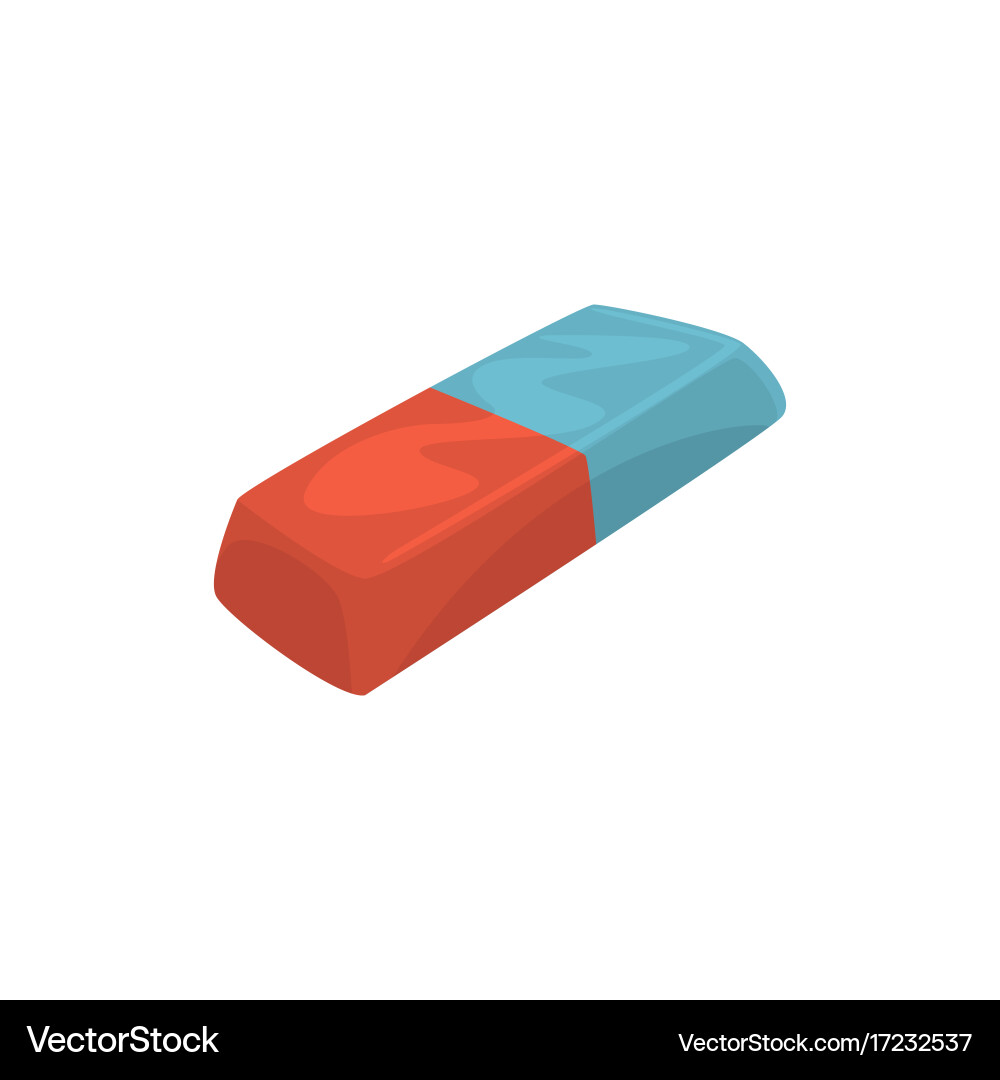 Rubber pencil eraser office tool cartoon Vector Image