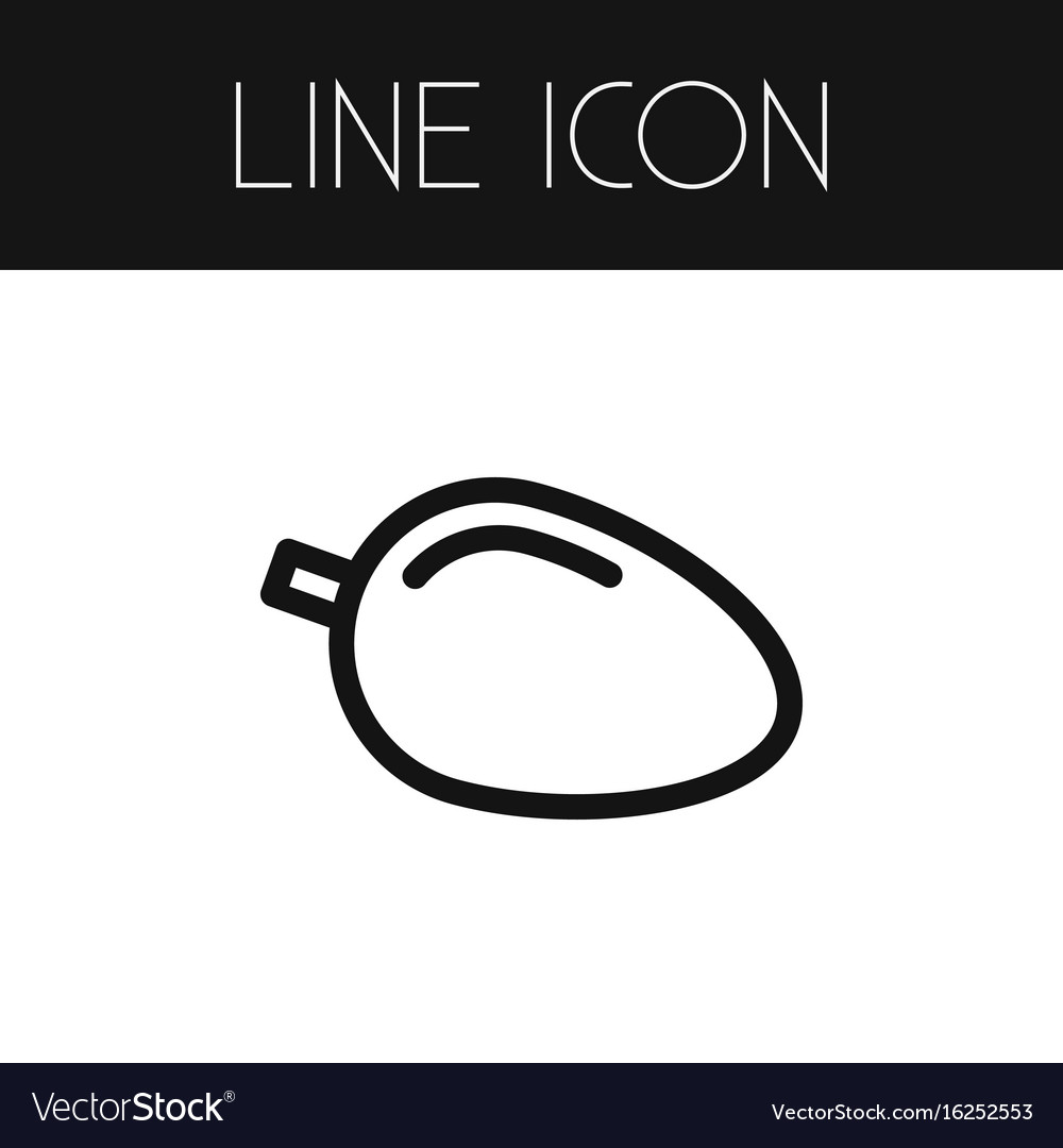 isolated mango outline fleshy element can vector image