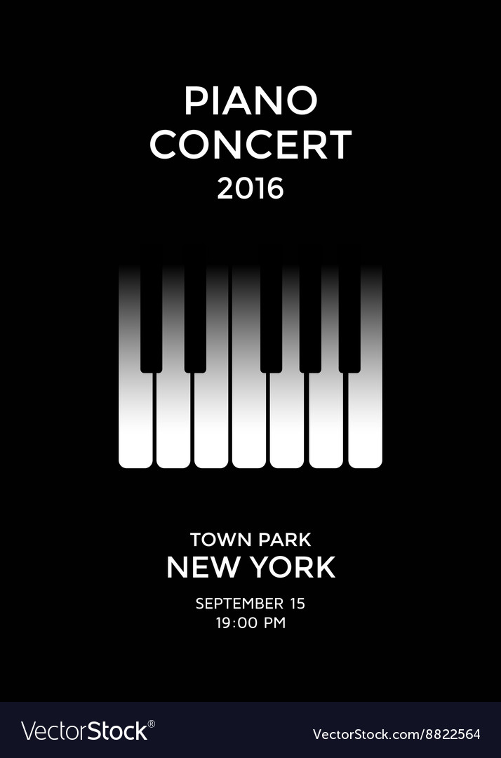 Piano concert poster Royalty Free Vector Image