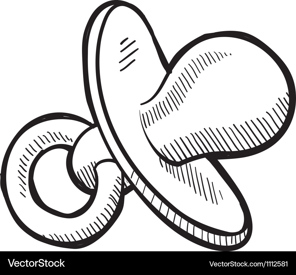 Doodle baby soother sucker Royalty Free Vector Image