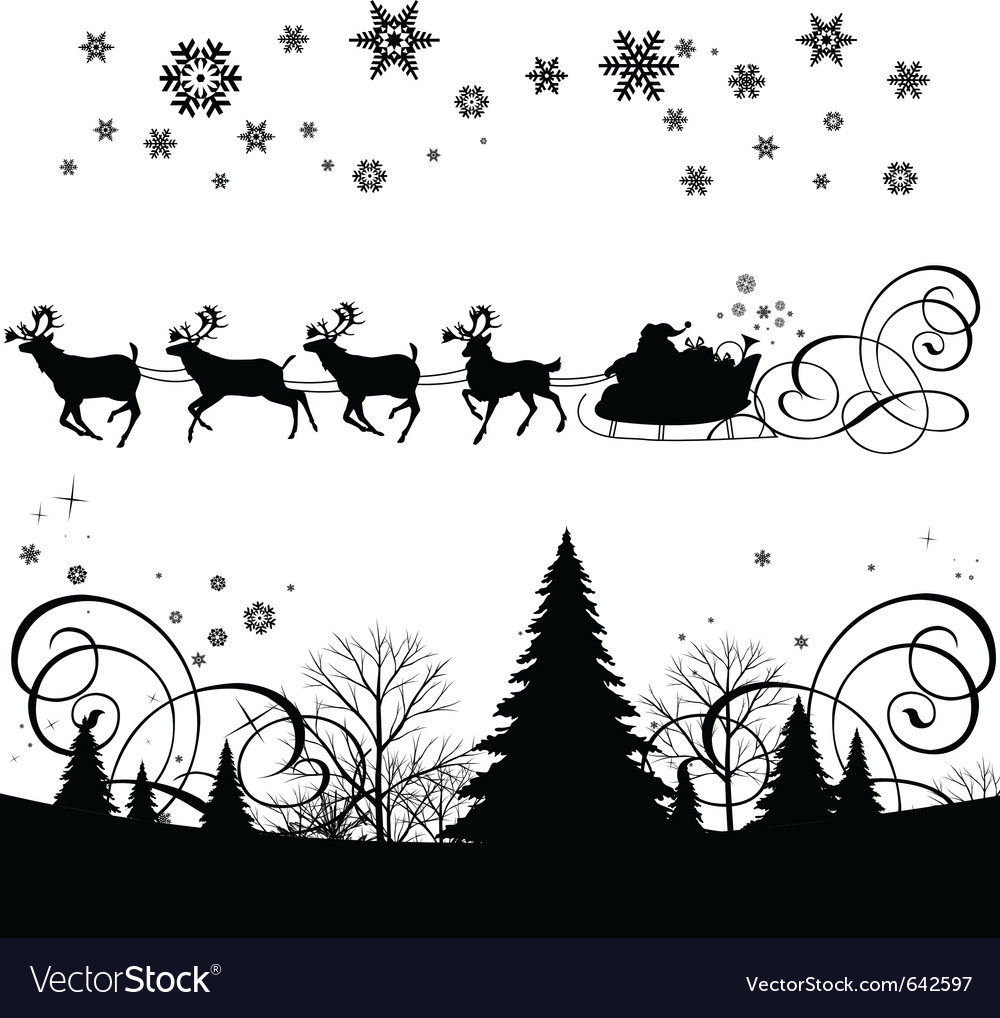 Santas sleigh Royalty Free Vector Image - VectorStock