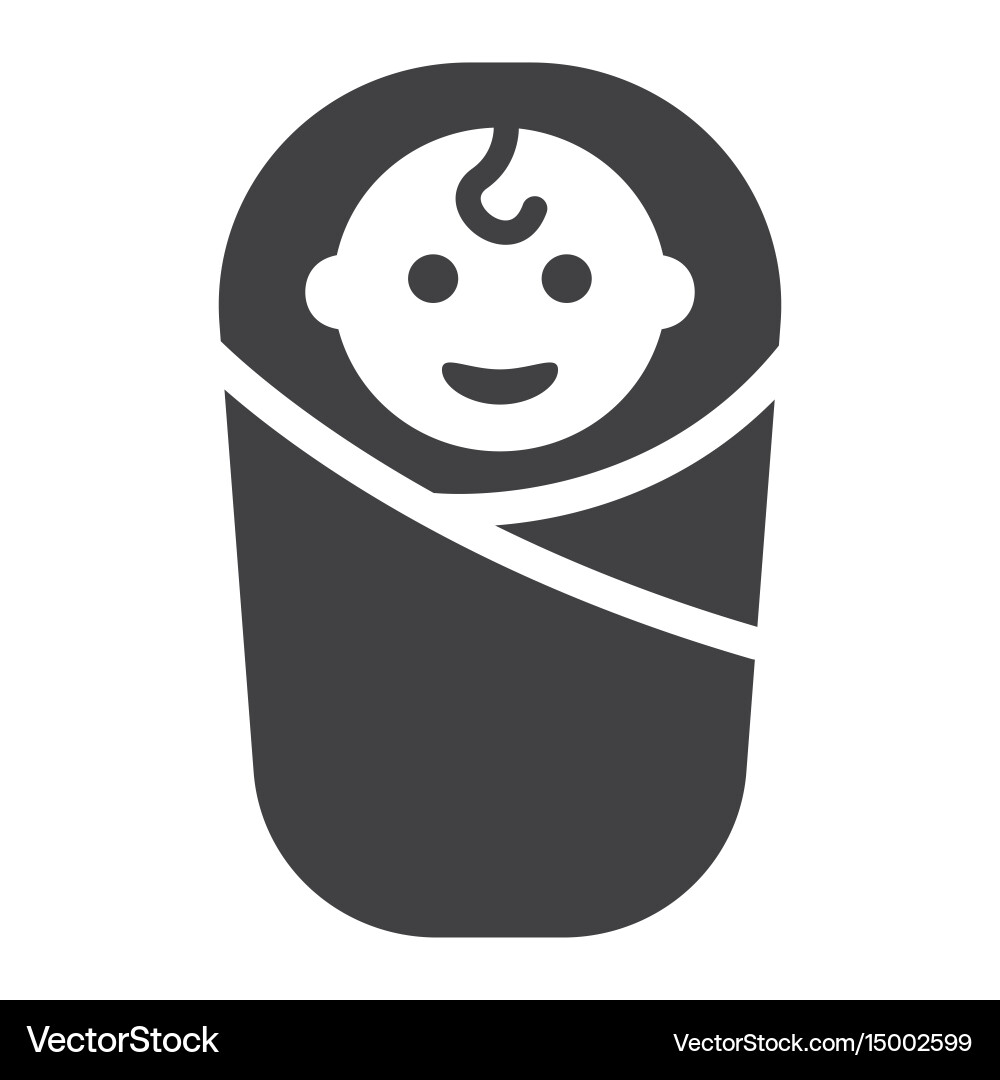 Baby birth solid icon kid and newborn Royalty Free Vector