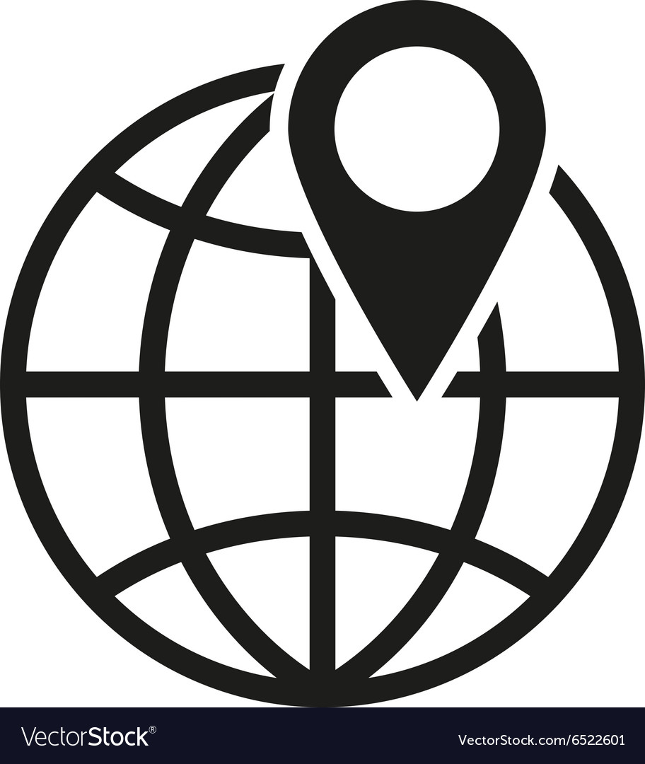 the pin on globe icon travel and map navigation vector 6522601