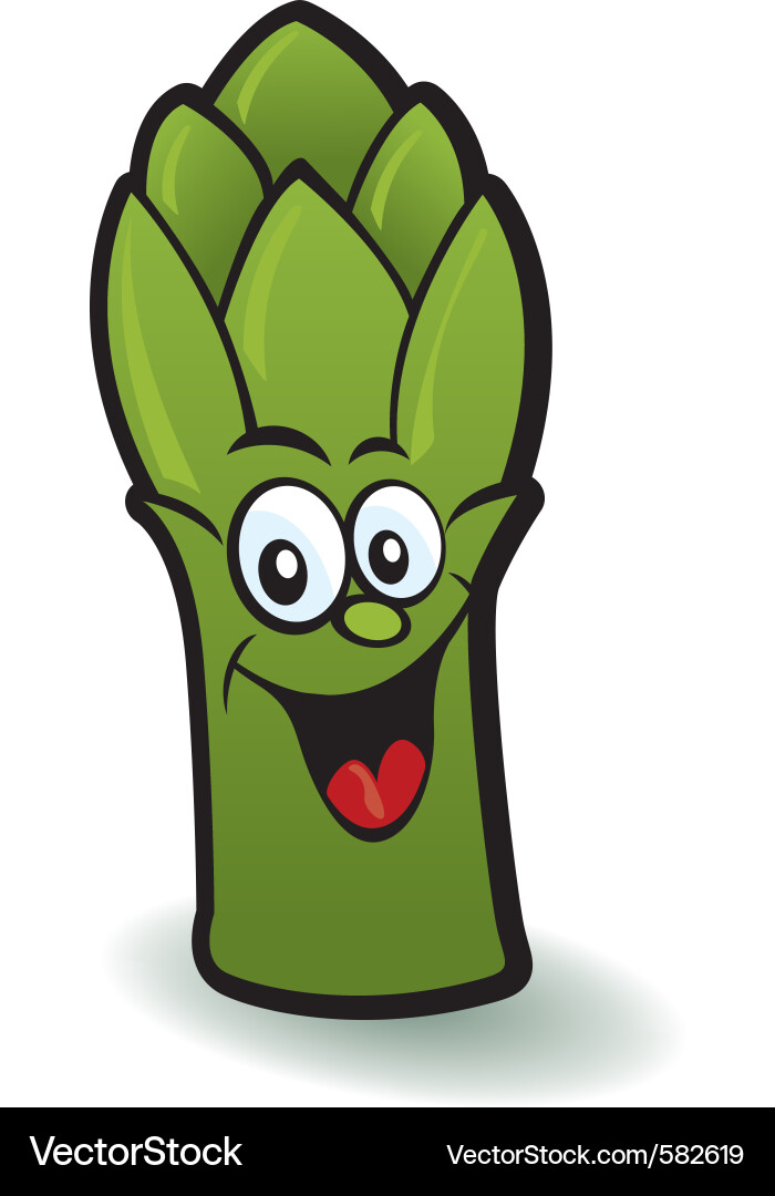 Happy asparagus character Royalty Free Vector Image